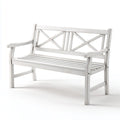 Banc de jardin 2 places blanc en bois massif rectangulaire 120 x 60 x 90 cm