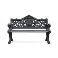 Banc de jardin 2 places noir en fonte forme rectangulaire 122 x 60 x 85 cm