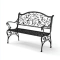 Banc de jardin 2 places noir en acier forgé 122 x 61 x 100 cm à dossier ajouré