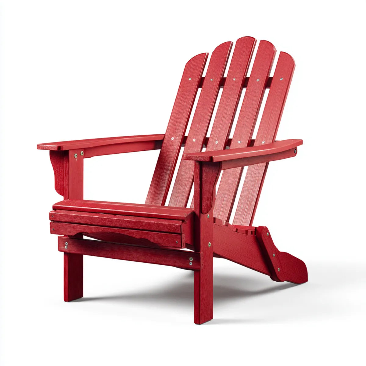 Fauteuil Adirondack de jardin rouge en polyéthylène haute densité 78 x 84 x 96 cm