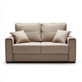 Canapé 2 places droit beige 170 x 90 x 88 cm en polyester