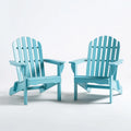 Lot de 2 fauteuils Adirondack de jardin bleu turquoise en sapin massif à dossier éventail 79 x 83 x 95 cm
