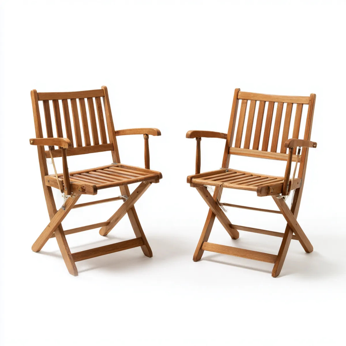 Lot de 2 fauteuils pliants de jardin en acacia massif marron 58 x 50 x 88 cm