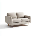 Canapé 2 places beige en polyester forme droite 160 x 85 x 86 cm