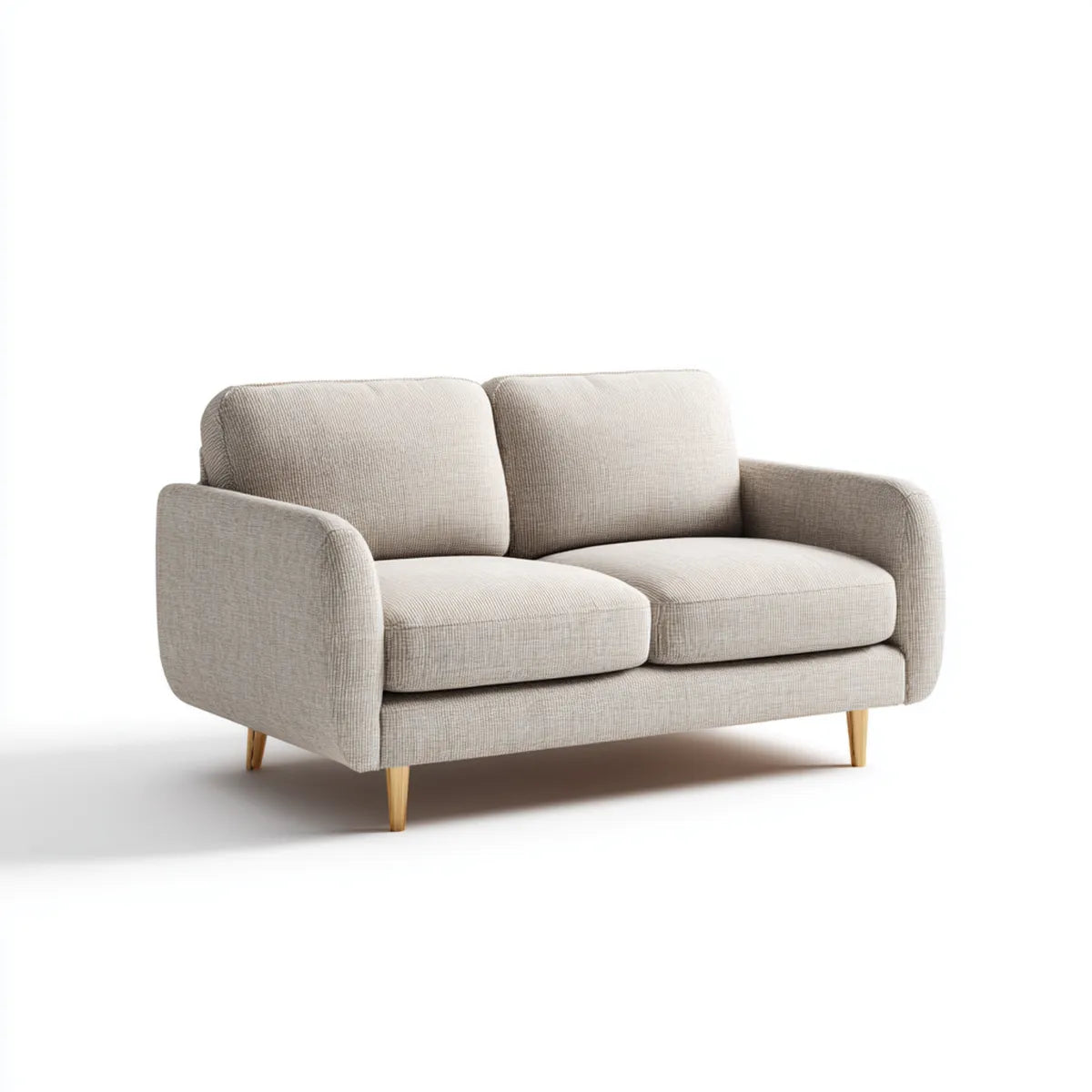 Canapé 2 places beige en polyester forme droite 160 x 85 x 86 cm