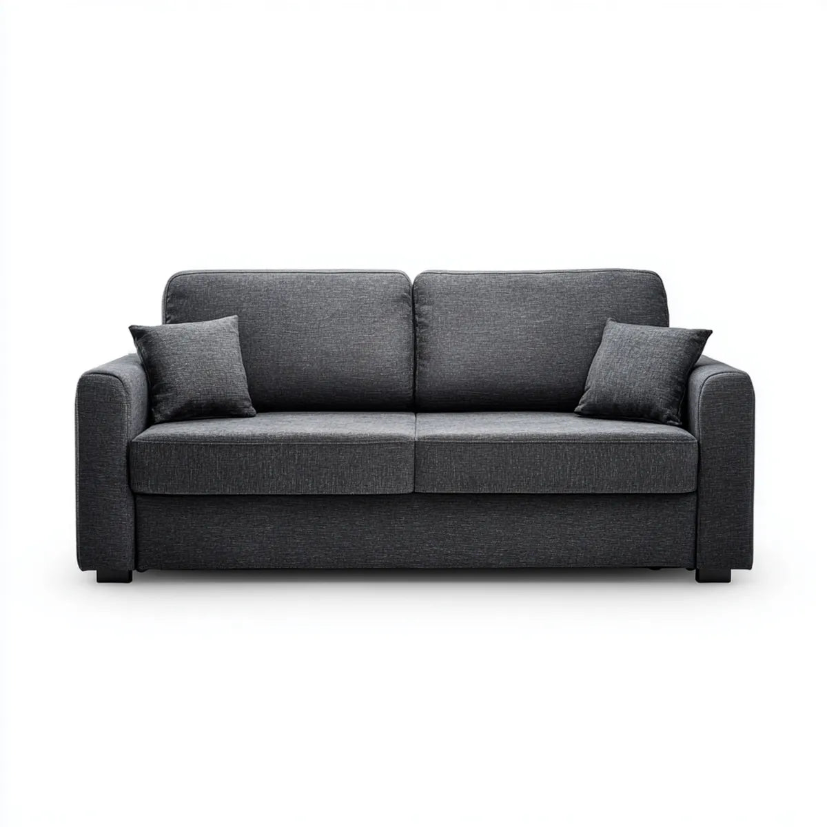 Canapé droit 2 places gris anthracite en polyester forme rectangulaire 180 x 85 x 85 cm