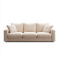 Canapé 3 places beige crème 220 x 95 x 85 cm en polyester forme droite